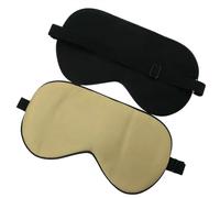 Schlafmaske aus Maulbeerseide, weiche Augenbinde, glatte Augenabdeckung, Schlafmaske, elastisches Band (Champagner, 2 Stück)