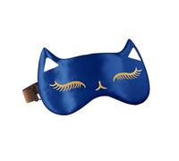 Schlafmaske aus Seide, Augenmaske aus Kunstseide, glatt, Fuchs, Reise-Entspannung, Augenklappen (blaues Eispack)