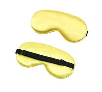 Schlafmaske aus Seide, gepolstert, Augenabdeckung, Schlafmaske, Augenmaske, Augenbinde, Reisen, Entspannung, für Damen und Herren, goldfarben