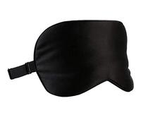 Schlafmaske aus Seide, leichtes Material, verstellbare Augenbinde für Reise und Zuhause, Augenmaske mit elastischem Gummiband, schwarz