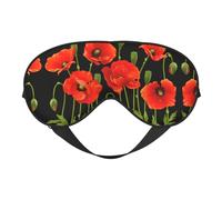 Schlafmaske aus Seide mit roten Blumen, elastisches Band, für Reisen und Nickerchen, weiche Augenabdeckung für Reisen, Yoga, Nickerchen
