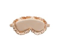 Schlafmaske aus Seide mit Rüschen, weiche Augenabdeckungen, mehrfarbig, Nachttraum, Verdunkelung, Augenklappen für Damen und Herren, um besser zu schlafen (Gold)