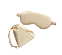 Schlafmaske aus Seide mit Tragetasche, Reise-Schlaf-Augenschatten für Damen und Herren, bequeme Augenklappe, hilft beim Ausruhen (Gold)