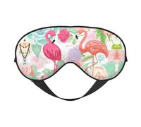 Schlafmaske aus Seide mit zwei roten Flamingos, elastisches Band, für Reisen und Nickerchen, weiche Augenabdeckung, Augenschutz für Reisen, Yoga, Nickerchen