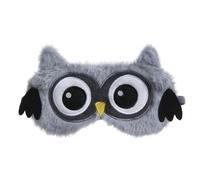 Schlafmaske aus weicher Seide, Eulenspielzeug, Schlafmaske, Plüsch-Augenschatten, 3D-Cartoon-Augenschatten, Entspannungsschlafmaske (grau)
