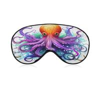Schlafmaske, bunte Oktopus, lichtblockierende Schlafmaske, Augenabdeckung mit verstellbarem Riemen, Augen-Schlafschutz