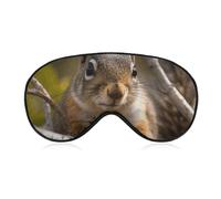 Schlafmaske Eichhörnchen im Baum Augenmaske Augenmasken für Schlaf Schlafmasken für Frauen Männer Reise Augenmaske Verstellbare Schlafmaske Schlafmaske Verdunkelung Niedliche Schlafmaske