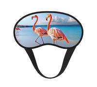 Schlafmaske Flamingo am Strand zum seitlichen Schlafen, lichtblockierende Nachtmaske, Augenmaske für Damen und Herren, weicher und bequemer Schatten für Reisen,