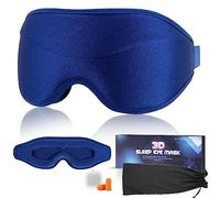 Schlafmaske Frauen Herren, Augenmaske für Druckentlastung und tiefen Schlaf, Schlafmasken mit verstellbarem Stirnband und Ohrstöpsel, Schlafbrille Herren bequem wiegt nur 35 g,Sleeping Mask für Reisen