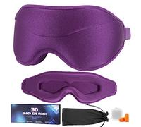 Schlafmaske Frauen Herren, Schlafbrille Damen bequem 3D Schlafmasken mit verstellbarem Stirnband und Ohrstöpsel, Atmungsaktiv Schlafbrille Herren bequem wiegt nur 35 g,Augenmaske Sleep Mask für Reisen