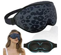 Schlafmaske für Damen Herren，100% Lichtschutz Verstellbare Schlafbrille，weiche Augenmaske aus 3D konturiertem Soft Material, Augenbinde für Reisen/Schlafen/Nickerchen (Leopardenmuster)