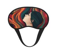 Schlafmaske für Damen mit langen, bunten Haaren, weich, bequem, Augenmaske mit verstellbarem Riemen, Verdunkelung, Augen-Schlafschutz, für Damen, Mädchen, Herren, Reisen, Yoga, Nickerchen