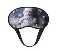 Schlafmaske für Damen und Herren, Schneemann, Sterne und Schneeflocken, weich und bequem, Schlafmaske, Verdunkelung, Augenabdeckung für Reisen, Yoga, Nickerchen, Schichtarbeit