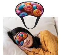Schlafmaske für Damen und Herren, verdunkelnde Augenmasken zum Schlafen, Augenbinde, bunte Süßigkeiten, Schlafmaske, Seitenschläfer-Augenabdeckung für Meditation, lichtblockierend, Reiseutensilien