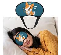 Schlafmaske für Damen und Herren, verdunkelnde Augenmasken zum Schlafen, Augenbinde Corgi I Love You, Schlafmaske, Seitenschläfer-Augenabdeckung für Meditation, lichtblockierend, Reiseutensilien