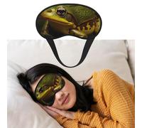 Schlafmaske für Damen und Herren, verdunkelnde Augenmasken zum Schlafen, Augenbinde, grüner Frosch im Teich, Schlafmaske, Seitenschläfer-Augenabdeckung für Meditation, lichtblockierend,