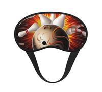 Schlafmaske für Damen und Herren, Vintage-Stil, Sport, Bowlingball, Schlafmaske zum Schlafen, lichtblockierend, Schlafmaske mit elastischem Band, Augenbinde für Flugschläfer, weich, atmungsaktiv,