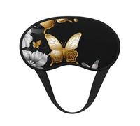 Schlafmaske für Damen und Herren, weiche und bequeme Schlafmaske, Verdunkelung, Augenabdeckung für Reisen, Yoga, Nickerchen, Schichtarbeit, goldfarben / Weiß