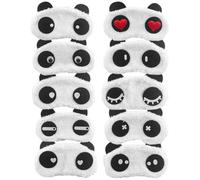 Schlafmaske für Junge Mädchen 10 Stück Plüsch Baumwolle Panda Motiv | Leicht Tragbar, für Flugreisen und Übernachtungspartys, Augen und Wimpern, Niedlicher Kawaii Stil