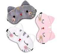 Schlafmaske für Kinder, 3 Stück, Niedliche Tier-Schlafaugenmaske, Plüsch-Gesichtsmaske, Reise-Schlafaugenmaske, Schlafhilfe, verstellbare Augenmaske, dehnbar, weich und bequem, Schlafaugenmaske