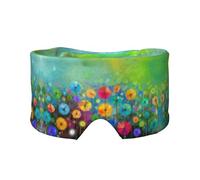 Schlafmaske für Männer und Frauen, abstrakter Stil, bunte Blumen, weiche Augenabdeckung, schalldicht, Ohrenschützer, Stirnband für Reisen, Nickerchen