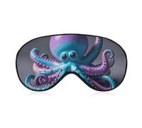 Schlafmaske für Männer und Frauen, blaue und violette Oktopus-Augenabdeckung zum Schlafen, atmungsaktive Schlaf-Augenmaske mit verstellbarem Gummiband, lichtblockierender Lidschatten für Nachtschlaf