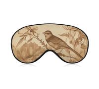 Schlafmaske für Männer und Frauen, ein Vogel im Feld, Augenmaske zum Schlafen, bequeme Augenbinde, Augenabdeckung mit verstellbarem Riemen für Reisen, Yoga, Nickerchen, Schichtarbeit