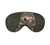 Schlafmaske für Männer und Frauen, graue Wolf-Augenabdeckung zum Schlafen, atmungsaktive Schlaf-Augenmaske mit verstellbarem Gummiband, lichtblockierender Lidschatten für Nachtschlafen, Nickerchen