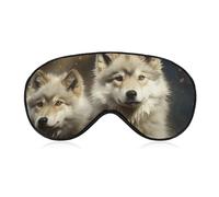 Schlafmaske für Männer und Frauen, niedliche Wolf-Augenabdeckung zum Schlafen, atmungsaktive Schlaf-Augenmaske mit verstellbarem Gummiband, lichtblockierender Lidschatten für Nachtschlafen, Nickerchen