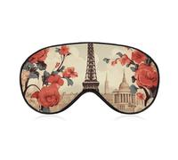 Schlafmaske für Männer und Frauen, Paris, Vintage-Blumenmuster, Augenmaske zum Schlafen, atmungsaktiv, Schlafmaske mit verstellbarem Gummiband, lichtblockierender Lidschatten für Nachtschlafen,