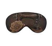 Schlafmaske für Männer und Frauen, Rosen- und Nähmaschinen-Augenabdeckung zum Schlafen, atmungsaktive Schlaf-Augenmaske mit verstellbarem Gummiband, lichtblockierender Lidschatten für Nachtschlaf