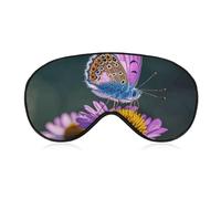 Schlafmaske für Männer und Frauen, schöne violette Schmetterlings-Augenabdeckung zum Schlafen, atmungsaktive Schlaf-Augenmaske mit verstellbarem Gummiband, lichtblockierender Lidschatten für