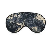 Schlafmaske für Männer und Frauen, schwarze Blumenmuster, Augenmaske zum Schlafen, bequeme Augenbinde, Augenabdeckung mit verstellbarem Riemen für Reisen, Yoga, Nickerchen, Schichtarbeit