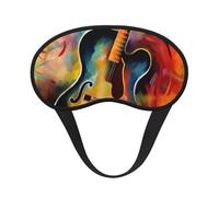 Schlafmaske für Seitenschläfer, abstrakte Aquarell-Gitarre, weich, atmungsaktiv, Augenmaske, Verdunkelung, Seide, Augenschlaf mit elastischem Band, Nacht-Augenbinde für Damen und Herren