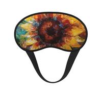Schlafmaske für Seitenschläfer, abstrakte Sonnenblume, weich, atmungsaktiv, Augenmaske, Verdunkelung, Seide, Augenschlaf mit elastischem Band, Nacht-Augenbinde für Damen und Herren, Reise-Nickerchen