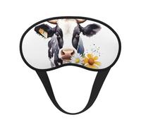 Schlafmaske für Seitenschläfer, Aquarell-Schlafmaske mit Kuh- und Gänseblümchen, blickdicht, für Damen und Herren, Nulldruck-Schlafmasken, weiche, atmungsaktive Augenabdeckung, bequeme Augenbinde