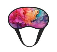 Schlafmaske für Seitenschläfer, bunt, mit Aquarellmalerei, weich, atmungsaktiv, Augenmaske, Verdunkelung, Seide, Augenschlaf mit elastischem Band, Nacht-Augenbinde für Damen und Herren