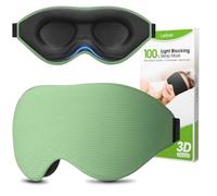 Schlafmaske für Seitenschläfer, Laitver 2025 Aktualisiertes Design 3D Lichtblockierend Augenmaske Frauen & Herren, Bequem & Atmungsaktive Druckfrei Schlafbrille mit Verstellbar Gummiband, Cyan