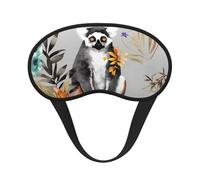 Schlafmaske für Seitenschläfer mit Lemur-Blumenmuster, verdunkelnde Augenmaske für Damen und Herren, Nulldruck-Schlafmasken, weich, atmungsaktiv, Augenabdeckung, bequeme Augenbinde, Lidschatten für