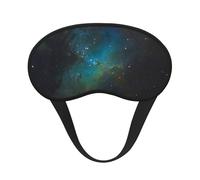 Schlafmaske für Seitenschläfer, Motiv: Galaxie, grüner Druck, niedliche Verdunkelung, Augenmaske, Schattierungen, Abdeckung für Zuhause oder Reisen