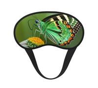 Schlafmaske für Seitenschläfer, Motiv: grüne Blätter, bunt, Schmetterlings-Druck, Cup-Form, Verdunkelung, Augenmaske, Schattierungen, Abdeckung für Damen und Herren