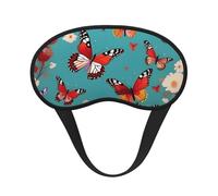 Schlafmaske für Seitenschläfer, Motiv: Henne fliegende Schmetterlinge unter Blumen, Cup-Form, Verdunkelung, Augenmaske, Schattierungen, Abdeckung für Männer und Frauen