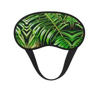 Schlafmaske für Seitenschläfer, Motiv: Palme, grüne Blätter, Cup-Form, Verdunkelung, Augenmaske, Schattierungen, Abdeckung für Damen und Herren