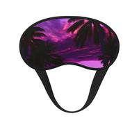 Schlafmaske für Seitenschläfer, Motiv: Palme, violett, Sonnenuntergang, niedliche Verdunkelung, Augenmaske, Schattierungen, Abdeckung für Zuhause oder Reisen
