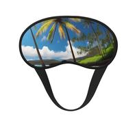 Schlafmaske für Seitenschläfer, Motiv: tropische Palme, Hawaii, Strand, niedliche Verdunkelung, Augenmaske, Schattierungen, Abdeckung für Zuhause oder Reisen