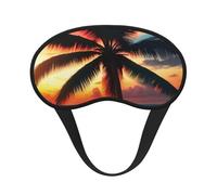 Schlafmaske für Seitenschläfer, Motiv: tropischer Strand, Palme, Sonnenuntergang, niedliche Verdunkelung, Augenmaske für Zuhause oder Reisen