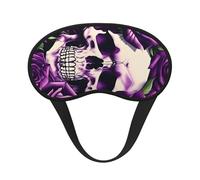 Schlafmaske für Seitenschläfer, Motiv: violette Rose, Totenkopf-Druck, Cup-Form, Verdunkelung, Augenmaske, Schattierungen, Abdeckung für Damen und Herren