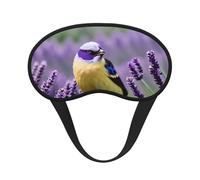 Schlafmaske für Seitenschläfer, Motiv: Vogel in violettem Lavendel, Blumenmuster, Cup-Form, Verdunkelung, Augenmaske, Schattierungen, Abdeckung für Damen und Herren