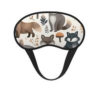 Schlafmaske für Seitenschläfer, Motiv: Wald, Waschbär, weich, atmungsaktiv, Augenmaske, Verdunkelung, Seide, Augenschlaf mit elastischem Band, Nacht-Augenbinde für Damen und Herren, Reise-Nickerchen