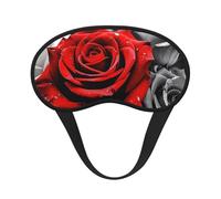 Schlafmaske für Seitenschläfer, schwarze weiße und rote Rosen, verdunkelnde Augenmaske für Damen und Herren, Nulldruck-Schlafmasken, weiche, atmungsaktive Augenabdeckung, bequeme Augenbinde